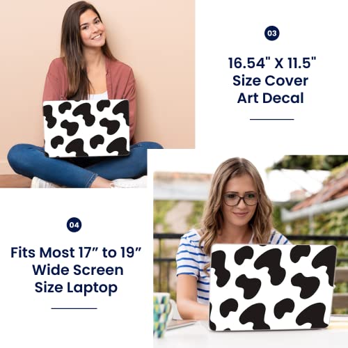 Image of LSS 17 17.3 Inches Laptop Notebook Skin Sticker with 2 Wrist Pads - Reusable Cover Protector Vinyl Sticker Cover Decal Fits 17 inch - 19 inch HP Asus Acer Samsung - Cow Print Pattern