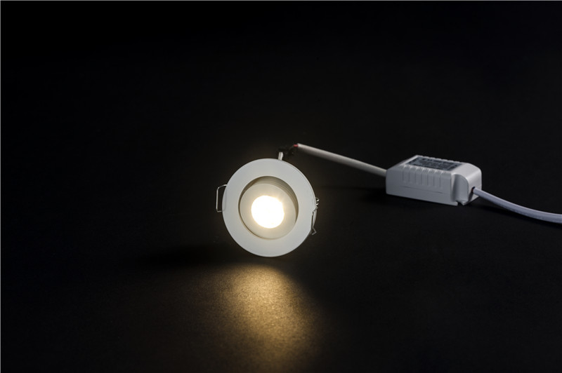 Image of Pack of 10 3W COB Mini LED Downlights Kit Eyeball Under Cabinet Recessed Ceiling Light Fixture + Driver 3000K for Living Room Closet Kitchen Accent Lighiting