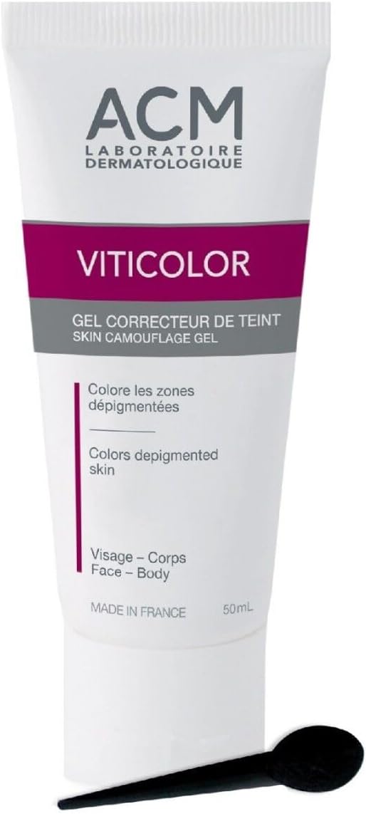 VITICOLOR SKIN CAMOUFLAGE GEL. Long lasting natural colouration for Vitiligo Skin. 1.7 fl oz (50 ml) by Oxyvita Ltd
