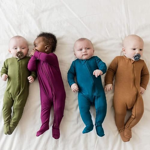Auro Mesa Baby Boy Girl Bamboo Zip Up Sleep N Play, Footless, Long Sleeve Sleeper Pajamas One-Piece Romper 0-24M #TOP1