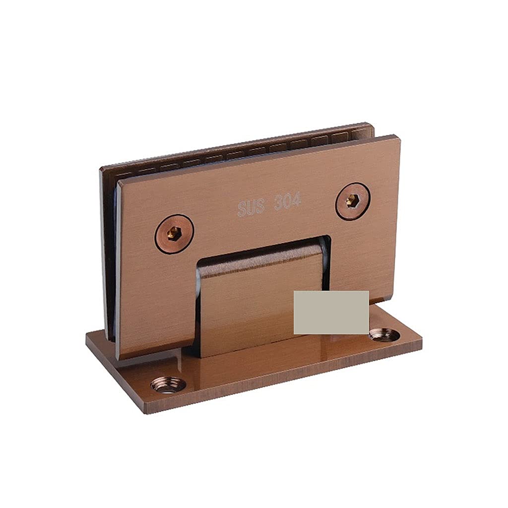 2Pcs 304 Stainless Steel Frameless Glass Door Hinge 90 Degree(Rose Gold)