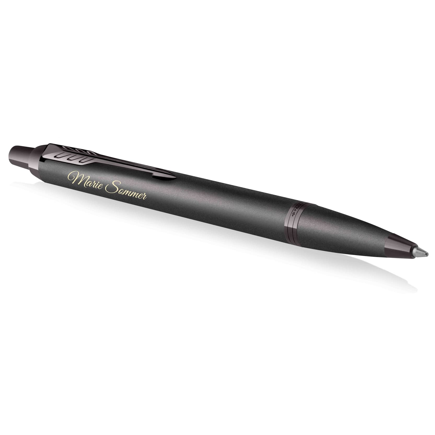 Parker IM Monochrome - Penna a sfera monocromatica con incisione, confezione regalo, inchiostro blu, regalo personalizzato, nome, inciso, Kuli, anniversario, compleanno, idea regalo (bronzo)