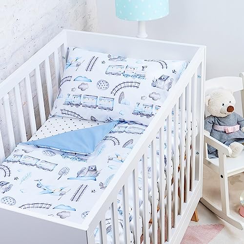 BABYSAFE Baby Cot Bed Duvet Cover Set Boys 120 X 90 with Toddler Pillowcase 40x60 Cm 100% Cotton - Image 2