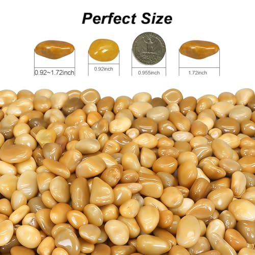 Image of Fish Tank Rocks,Virekm River Rocks, Decorative Ornamental Pebbles Garden Landscaping Stones Gravel Filler for Home Decoration Flower Bed Fish Tank Plants Vases Succulents