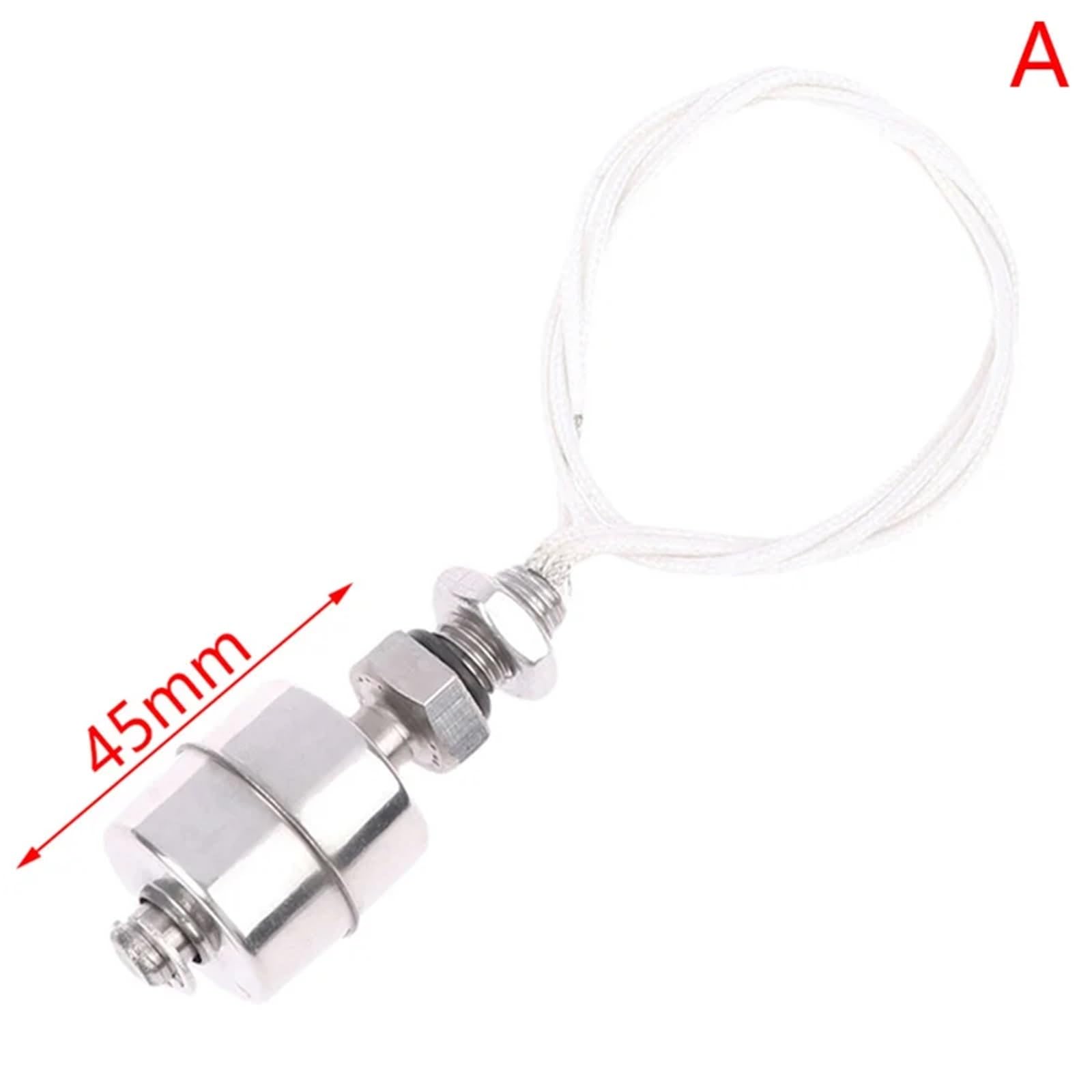 Interruptor de flotador de acero inoxidable, sensor de nivel de agua líquida for tanque, interruptor de doble bola, sensores de flujo for piscina y flotador.(45MM)
