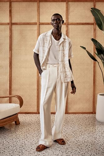 Linen Pants Men Casual 2025 Summer Beach Elastic Waist Pant Travel Work Trousers4