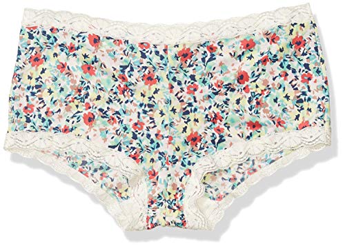 Maidenform Women's Microfiber and Lace Boyshort, Abstract Floral, 8