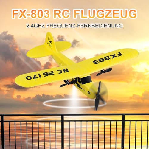 Henakmsl 2,4 GHz RC Flugzeug 2 CH Ferngesteuertes Flugzeug, RTF für Anfänger, Kinder und Erwachsene, Spielzeug mit USB-Ladung Gelb