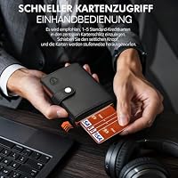 TENBST Geldbörse Herren mit Münzfach, Hochwertige Slim Wallet, Kartenetui Klein 8-10 Karten, Premium Exklusiv Geldbeutel RFID Schutz, Portmonee Herren, Smart Wallet, Geschenke zum Vatertag - Schwarz – Ansicht 6