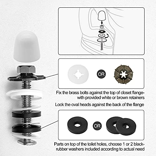 Extra Thick Toilet Wax Ring Kit Include Stainless Steel Bolts,Bolt Caps, Thick Flange And Retainer Washers, Fits 3 Inch And 4 Inch Waste Lines For Toilet Gas Odor And Watertight Sealing #TOP3