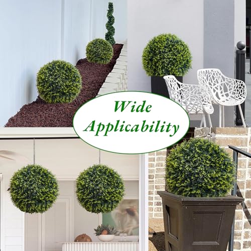Topiary Ball 2 Pcs, Artificial Cedar Topiary Balls Garden Spheres Decorative Balls for Outdoor Patio Garden and Indoor, Wedding Decoration, 21.5 Inch