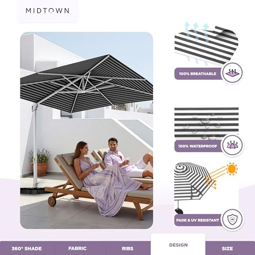 Image of Midtown Umbrellas Grande Square - 9 x 9 Ft Cantilever Umbrella