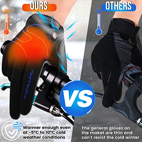 Image of Tanluhu Cycling Gloves Mountain Bike Gloves Half Finger Road Racing Riding Gloves with Light Anti-Slip Shock-Absorbing Biking Gloves for Men and Women