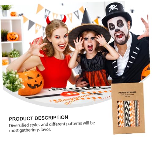 Pitillos de papel kraft Halloween, 100 unidades miniatura 6