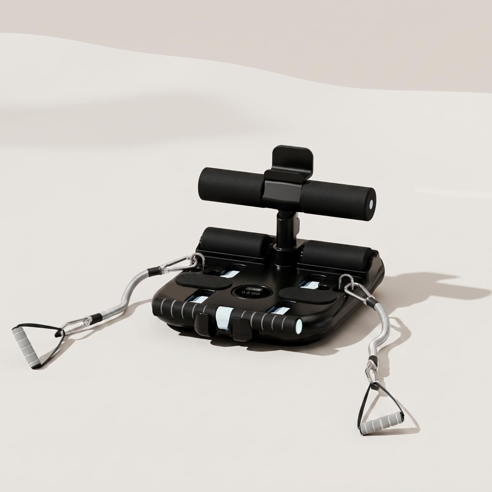 rockible Abdominal Barra per Addominali Sit Up con Ventose E Basi Stabili Supporto Piedi E Caviglie con Corde Elastiche E Impugnature Materiale PP E Gomma, Array, Viola, Standard