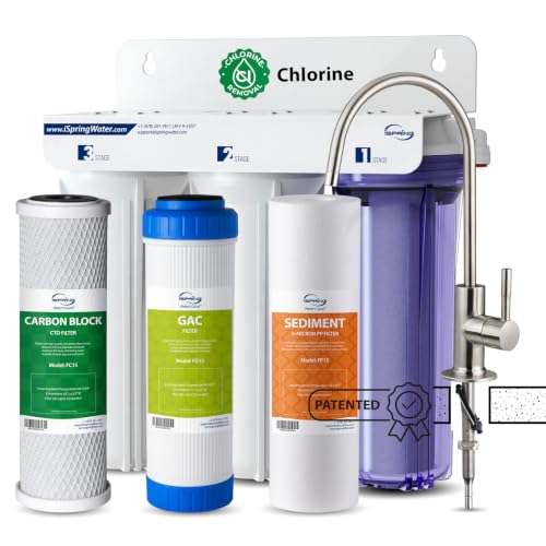 Image of iSpring US31 3-Stage Under Sink High Capacity Tankless Drinking Water Filtration System-Includes Sediment 2X CTO Carbon Block Filters (Newest Version)