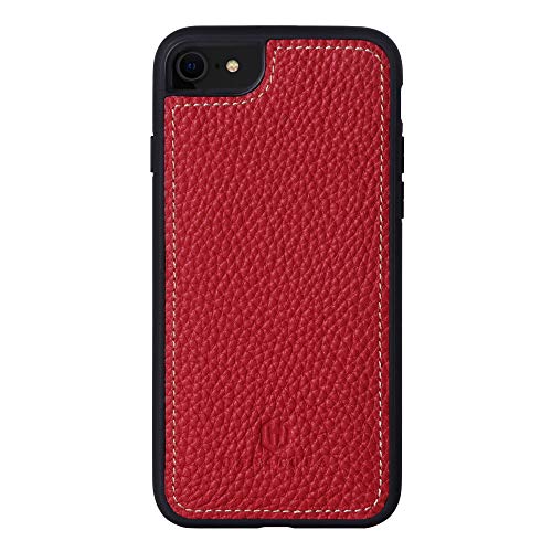iPhone8 / iPhone7 /iPhone SE3/SE2 本革ケース シュリンクカーフレザー 耐衝撃 ハンドメイド ギフト おしゃれ シンプル 大人可愛い メンズ レディース スマホケース 赤 スカーレット レッド SPG-8-Red