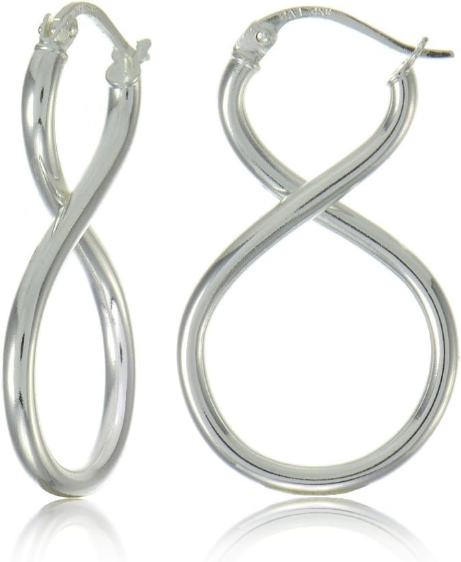 Sterling Silver Figure 8 Infinity Polished Drop Earrings