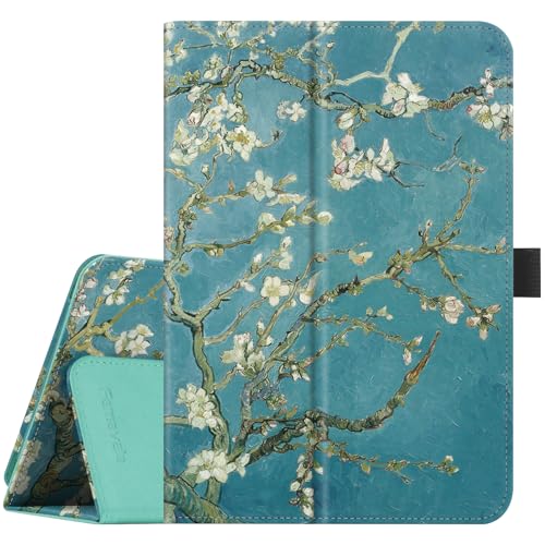 Famavala Folio Case for 7" Inch Tablet (12th Generation, 2022 Released), Slim Cover with Auto Wake/Sleep, not fit for 7" Alcatel N7 2022 Android Tablet (Apricot Flower)