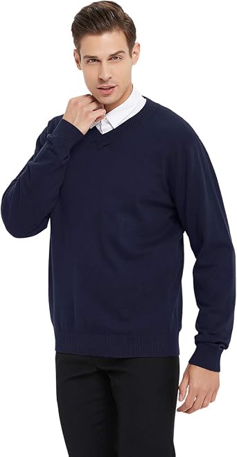 TopTie Men Pullover Sweaters Casual Slim Fit Knitted Thermal Basic Designed