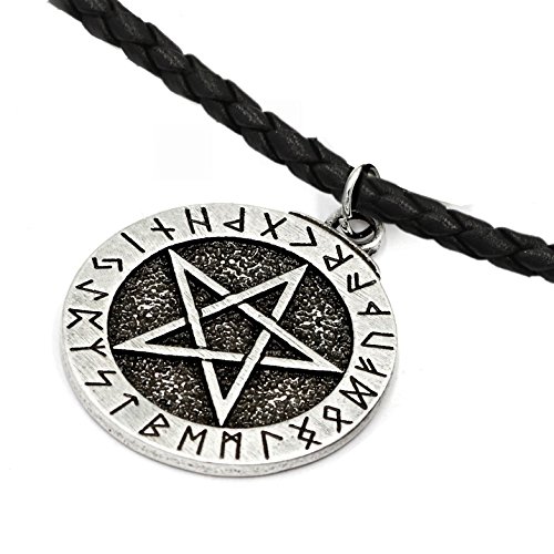Guoshuang Ttkp Handmade Norse Viking Large Rune Pentacle Pewter Pendant ~ Pentagram Of Protection #TOP1