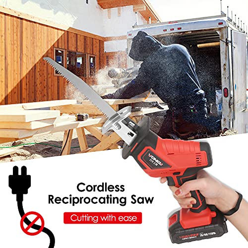 Funien Compacte accu-reciprozaag Elektrisch 21V Veelzijdige reciprozaag hand met hoog vermogen voor hout/PVC/metaal - Afbeelding 6