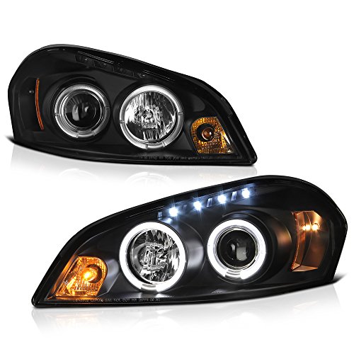 VIPMOTOZ LED Halo Ring Black Housing Projector Headlight Headlamp Assembly For 2006-2013 Chevy Impala & 2014-2016 Limited Model, Driver & Passenger Side