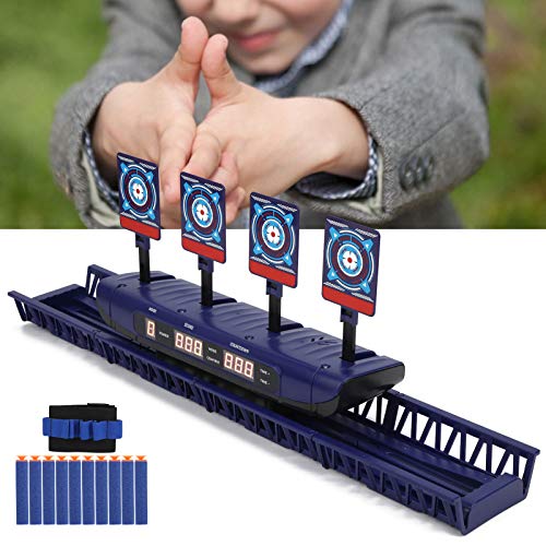 WNSC Alvo eletrônico, brinquedo de treino de tiro, reinicialização automática digital azul leve para