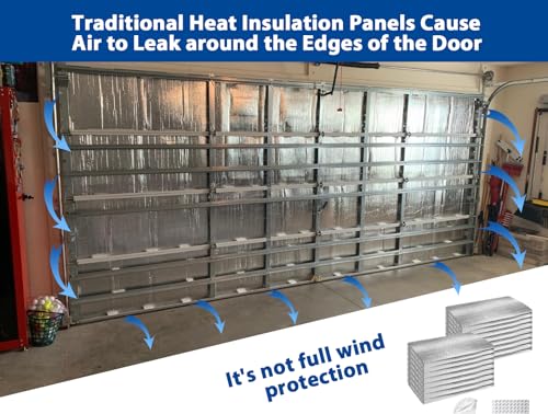 Garage Door Cover for 2 Car 16x7ft Garage Door Insulation Kit Door Garage Door Screen Thermal Garage Insulation Kit Insulated Garage Door Curtain Garage Door Blanket - Thumbnail 4