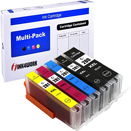 INK4WORK Cartucho de tinta de substituição compatível para Canon PGI-280XXL CLI-281XXL PGI280 XXL CL