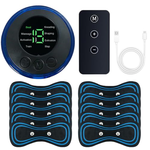 CLIUNT Tens Machine for Pain Relief, Wireless Tens Machine with 10 Pads, Electric Massager for Pelvic Floor with 8 Modes and 19 Intensities for Back, Hip, Leg, Knee, Neck, Shoulder, Black