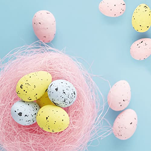 150PCS Foam Easter Egg Decoration Fake Foam Bird Eggs 10 Colors Artificial Bird Eggs Foam Eggs DIY Crafts Fake Nest Eggs Artificial Easter Egg for Easter Party Home Decor Wedding Photography Prop