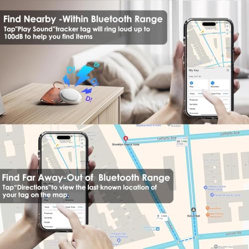 Image of 4 Pack Android Tracker Tags,Bluetooth Tracker Tags Both iOS and Android Android Smart Tags for Androd with 4 Waterproof Keyrings,Tracker for Androd Phones for Luggage,Wallet,Key,Suitcases