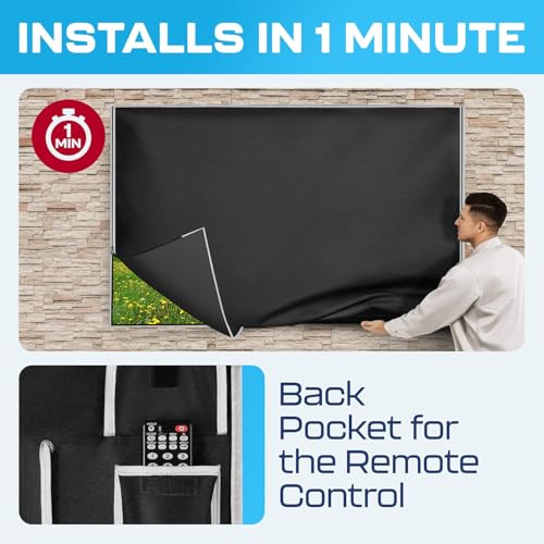Outdoor TV Cover 55 Inch Weatherproof and Waterproof | TV Cover for Outside 55 | Smart Shield TV Screen Protector for Outside TV | Display Protectors by Garnetics - Image 6