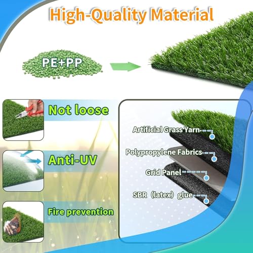 43.5 x 29.8 inches Fake Grass Pee for Dogs Artificial Grass Rug Pad for Puppy Potty Washable Grass Mat for Pet Training with Drainage Hole and Easy to Clean - Image 5