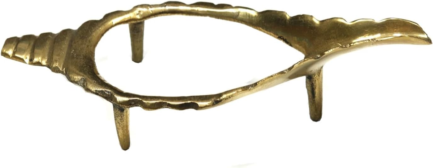 ASHIRWAD Brass Shankh Stand valampuri Sangu Shankha Dakshinavarti Vamavarti Metal (7.5 inches)