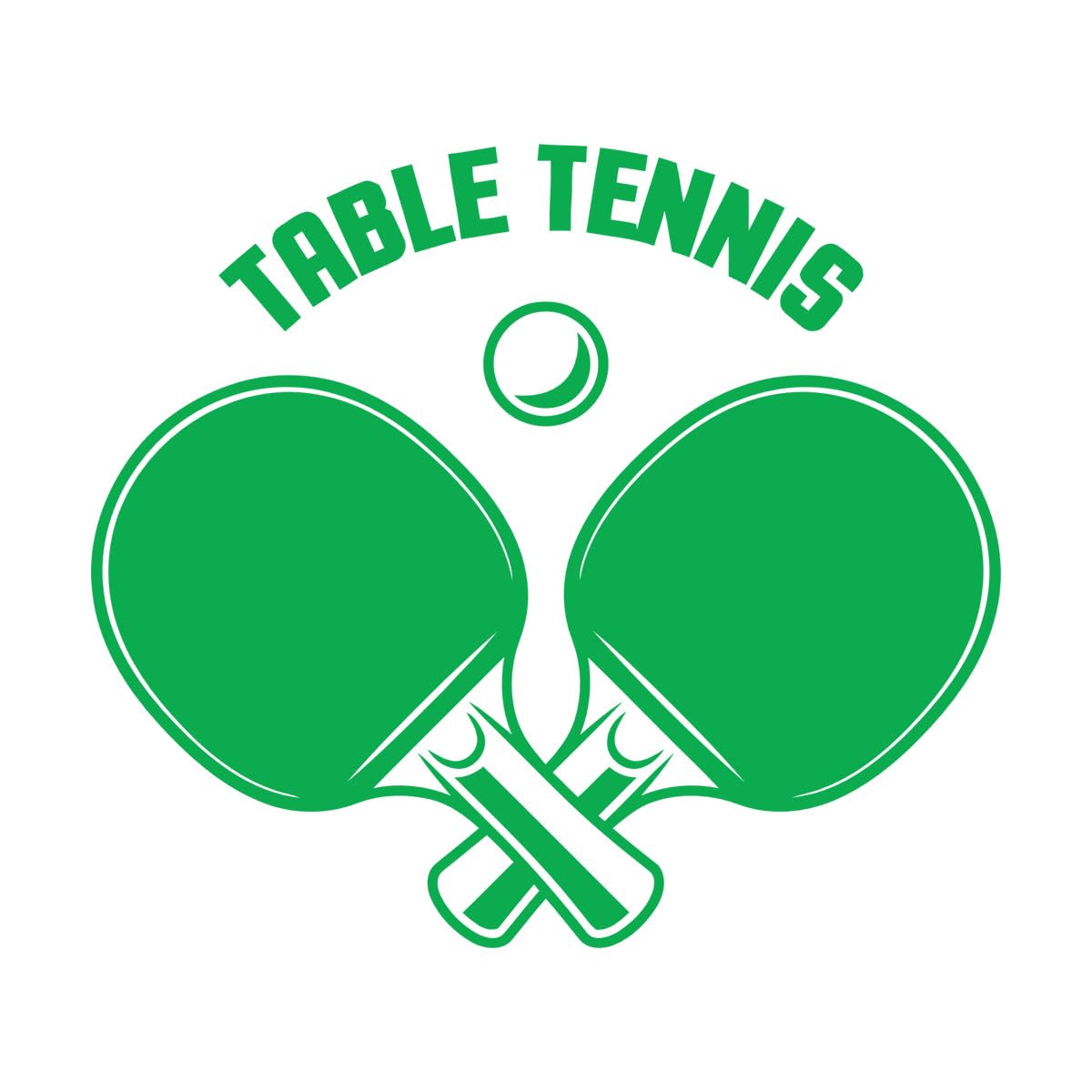 Table Tennis Ping Pong Racket Sports Games Fine Carving Stickers 81x93.6cm Easy Installation Extra Large Green