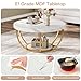 Tribesigns Modern Round Coffee Table, 2 Tier Coffee Table with Faux White Marble and Golden Metal Legs, Circle Center Table Tea Table Accent Furniture for Living Room, White and Gold