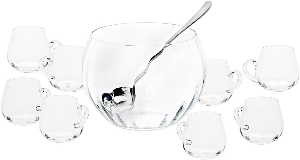 Godinger 11Piece Optic Crystal Punch Set Punch Bowls