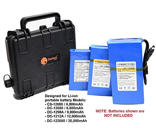 Elephant B20-Li Compact Custom Made Kayak Battery Box Enclosure For Li-Ion Portable Battery Packs Up To 20Ah, Boat Waterproof Battery Case For Powering Gps, Fish Finders, Led Lights, Aerator Pump + #TOP4