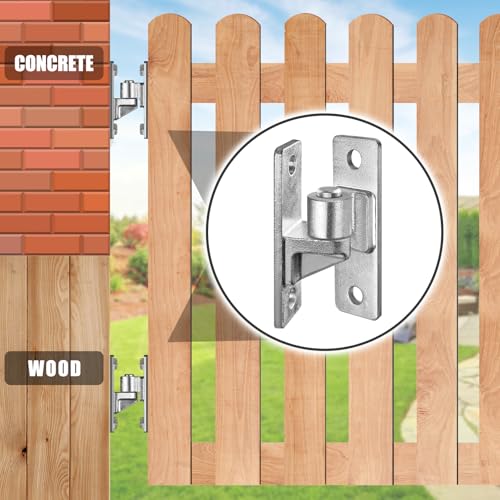 Image of Insaga Wall Mount Gate Hinges Heavy Duty (2Pack), Hot-Dip Galvanized Steel, 600LB Load Capacity, Universal Fit for Wood, Concrete & Brick Posts, Outdoor Farm Fence Gate Hardware Kit (4.9 inchx1.5 inch)