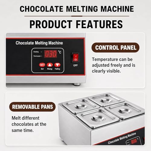 Fondoir à chocolat professionnel 500W et tempéreuse 1 tank