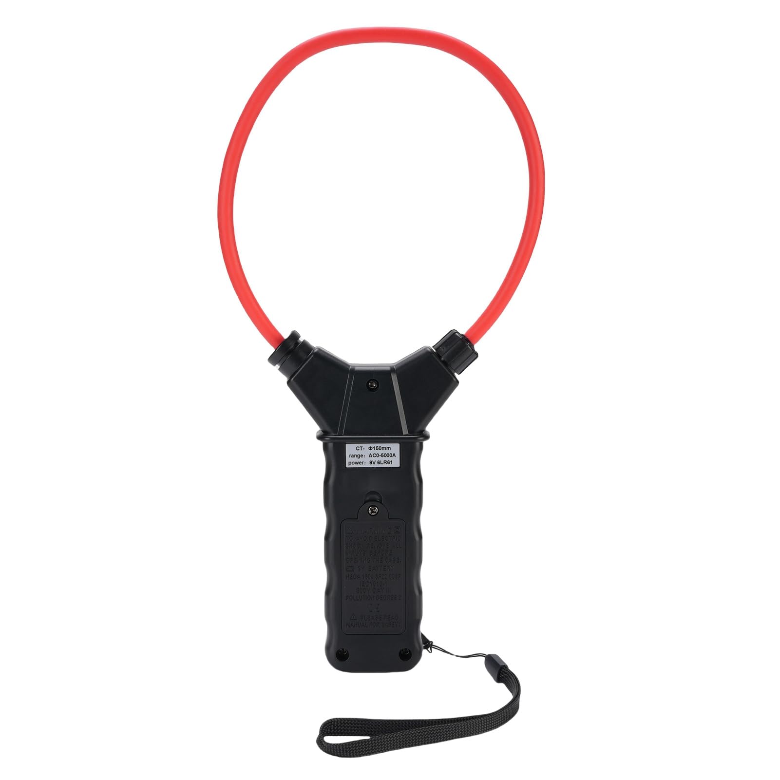 Pinza Amperimétrica Flexible Digital, Medidor de Amperios CA 0-5000 A 0-6000 V, Pinza Amperimétrica de Corriente de Fuga con Pantalla LCD Retroiluminada y Bobina Flexible, Ideal para