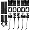 XAVSWRDE Pack of 19 Molle Accessories Multifunctional Tactical Bag Clip Molle Carabiner Hook Molle Webbing Straps Molle Keychain Clip Molle Strap Attachments for Tactical Backpacks (Black)
