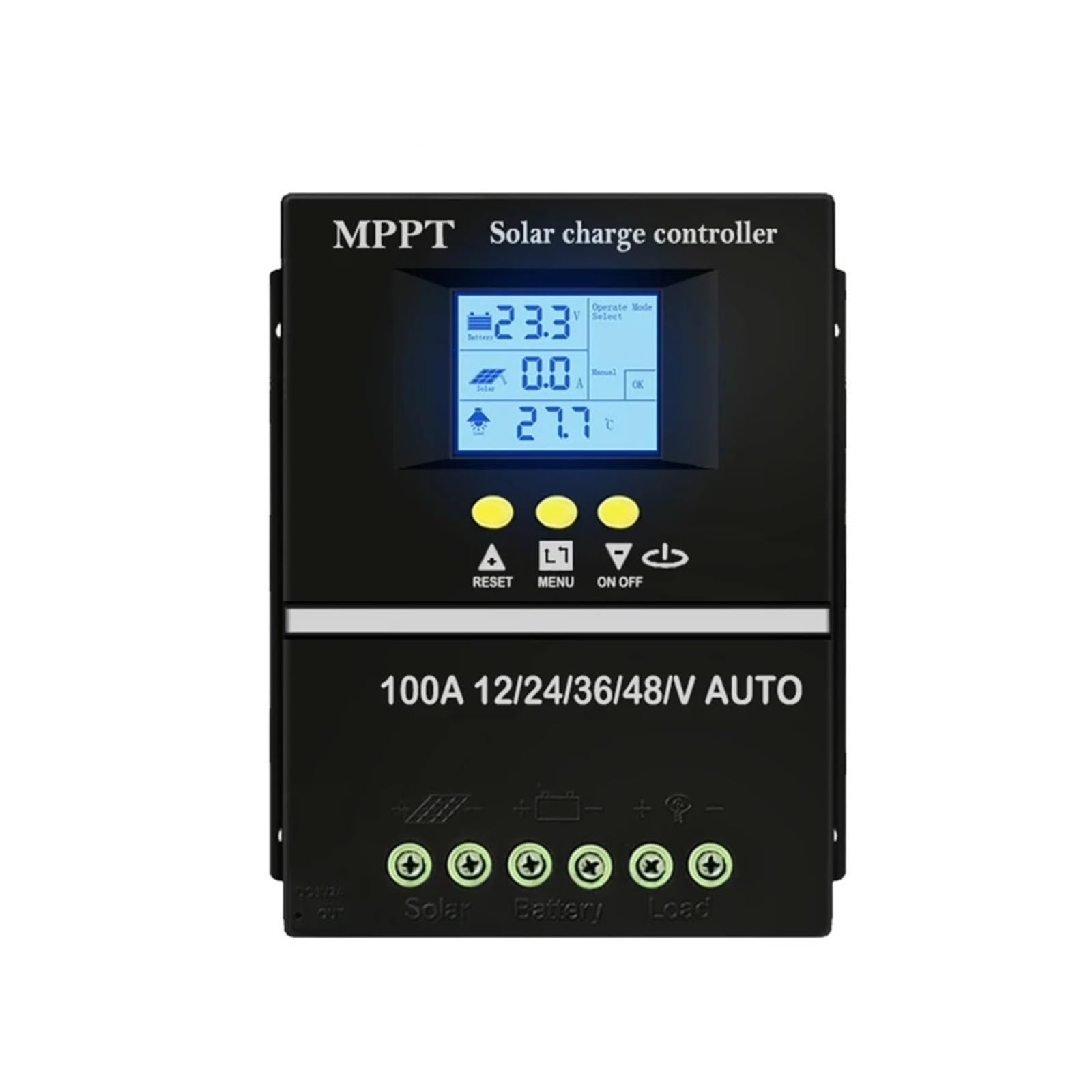 Kontroler ładowania słonecznego, MPPT 100A 80A 60A Regulator Ładowania Słonecznego 12V 24V 36V 48V Panel Słoneczny Kwasowo-ołowiowy/baterii Litowej Podwójny USB(80A)