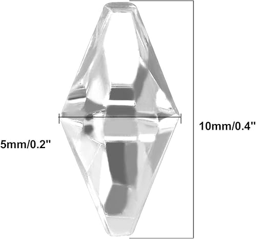 Miniatura 3 de uxcell 50 piezas de cuentas de cristal transparentes octogonales gotas colgantes colgantes decoración para bricolaje accesorios de luz 0.394 * 0.236