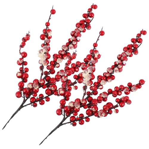VALICLUD 2 Stück Künstliche Weihnachtsbeeren Rote Dekozweige für...