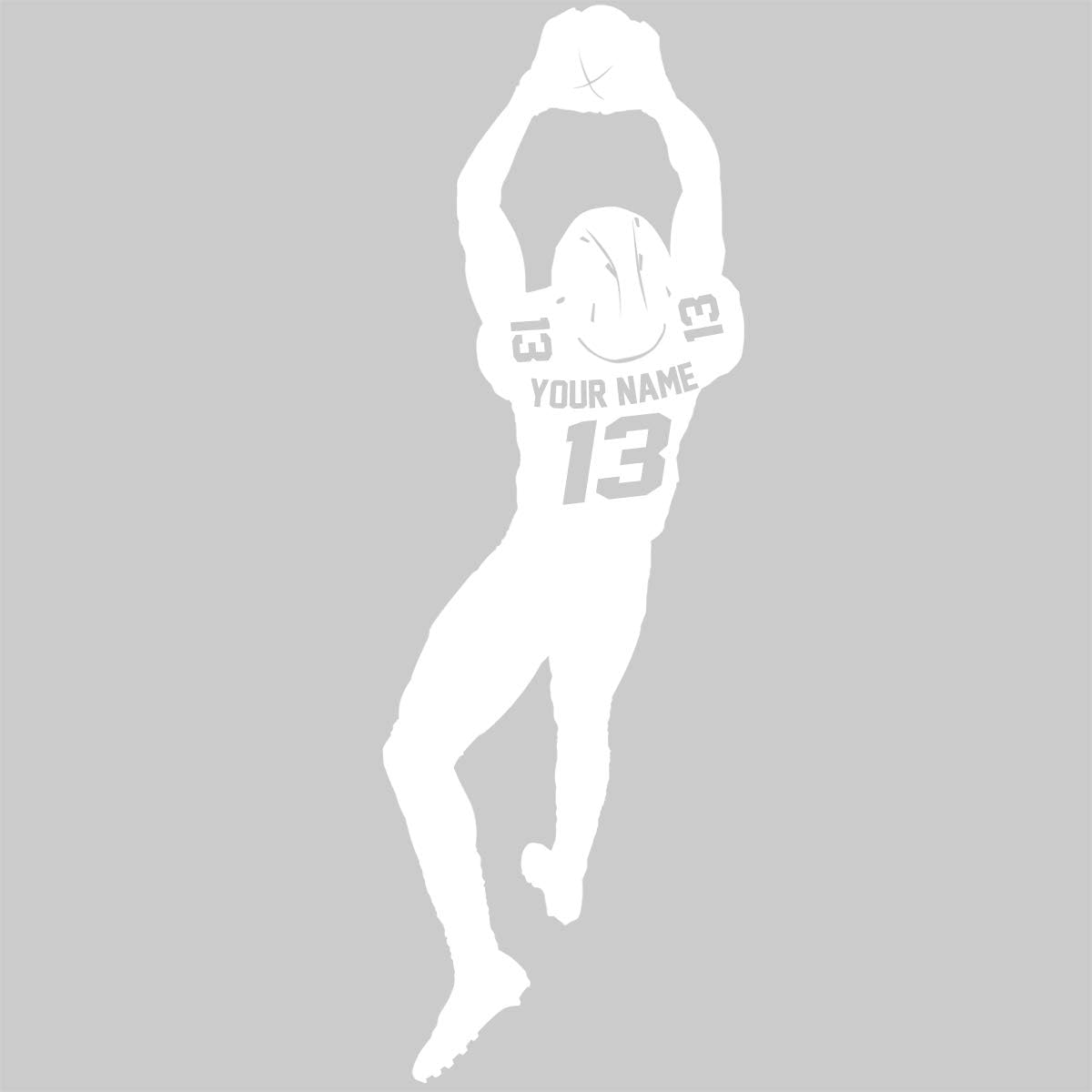 VWAQ Custom Football Player Wall Decal - Personalized Name Sports Sticker Vinyl Decor - CS48 (60" H X 20" W, Black)