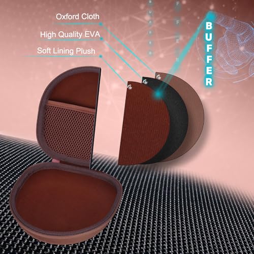 Image of Headphone Headset Case for Beats Studio Pro Solo 4 /JLab JBuds Lux ANC /JBL /TOZO /BERIBES /Picun /KVIDIO Noise Cancelling Over-Ear Foldable Headphone, Brown