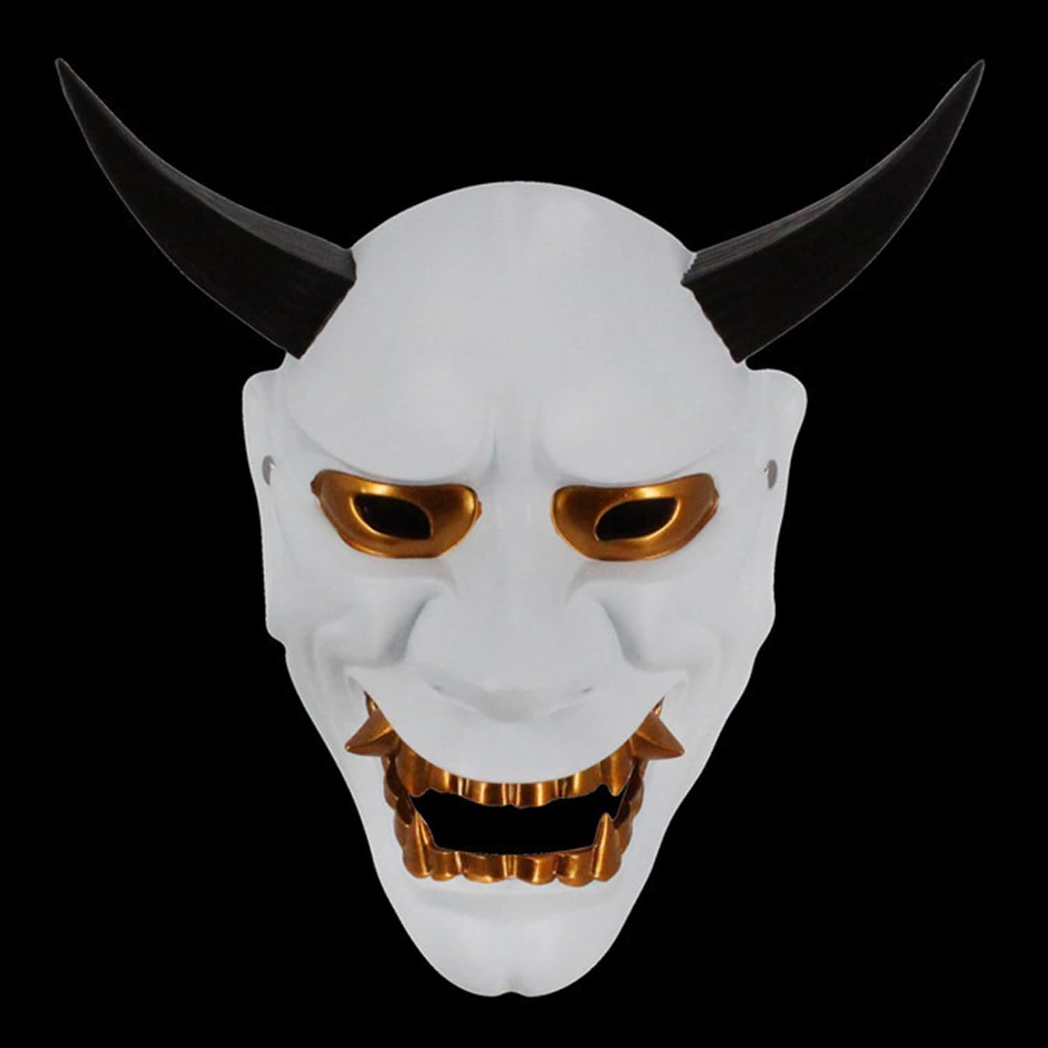 樹脂 日本のプラジュナ 鬼 マスク ハロウィン パーティー コスプレ フルフェイスマスク (ホワイト)